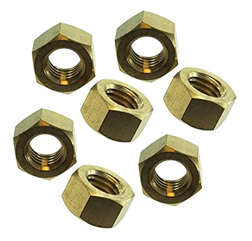TERF® M10 Hex Hexagon Nut M10 (10mm) Brass Hex Nuts - Pack of 5