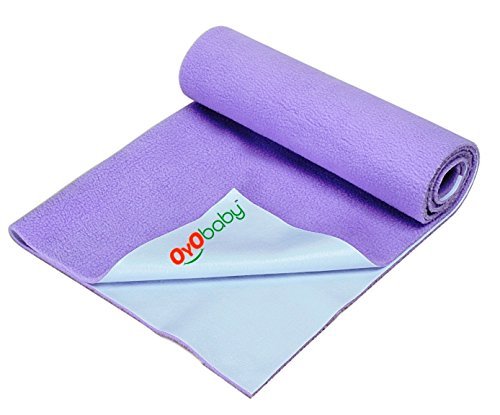 OYO BABY - 100% Waterproof Mattress Protector/16 Cups Water Absorbency/Hypoallergenic/Anti-slip/Crib Sheets/Pads/Absorbent Sheet/Diaper changing pad cover/mat (Large - 140cm X 100cm), Purple - Thumbnail 2