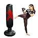 MYYAGEW Free Standing Water Base Pump Inflatable Punching Bag，Free Standing Boxing Toy for Children, Punching Bag for Kids, Youth Boxing Bag, Inflatable Punching Bag for Adults（Black）