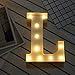 LED Marquee Letter Lights Sign L 26 Alphabet Light Up Marquee Letters Sign for Perfect for Events or Home Décor Night Light Wedding Birthday Party Battery Powered Lamp Bar Decoration (L)