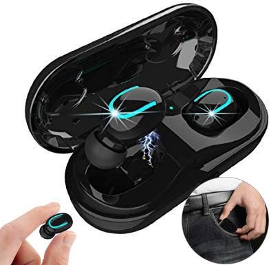 Shuua Bluetooth 5.0 Touch Control True Earbuds, 3D Stereo Surround Super Bass Noise Cancellation Headphones,Headsets with Mic Charging Case Mini in-Ear TWS Earphones.