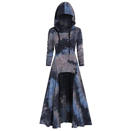 Clearance! Womens Vintage Hooded Cloak Plus Size, Casual High Low Sweater Coat Outerwear Blouse Tunic Tops L-3XL (XX-Large, Gray-Cloak)