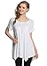 LARACE Short Sleeve Shirts for Womens Plus Size Tops Casual Summer Clothes Asymmetrical Tunic Blouses(White L)