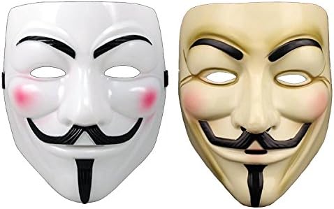 GuardEZ Guy Fawkes V Vendetta Team Pink Blood Scar Masquerade Masks Halloween Carnival Vendetta Mask V Masks (2 Pack)