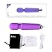 Cordless Wand Massager, PPW Handheld Massager for Neck and Back with 20 Modes and 8 Power Speeds, Wireless Rechargeable Waterproof Silicone Massager Purple
