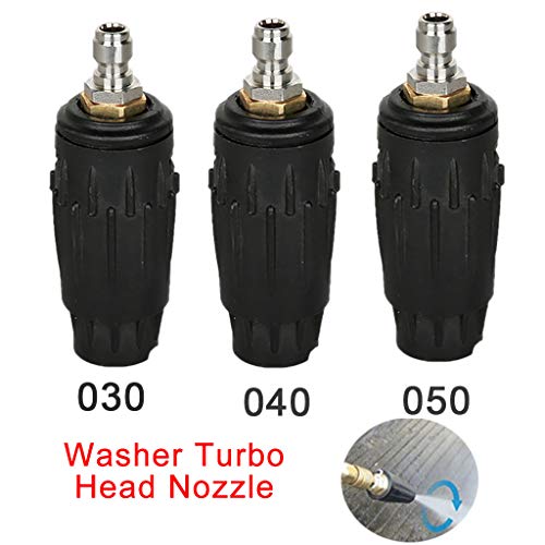 Bseka Pressure Washer Rotating Turbo Spray Nozzle, 1/4" Quick Connect Plug Spray Nozzle 3000PSI for Derusting, Except Advertising, Hull Decontamination, Engineering Cleaning (A)