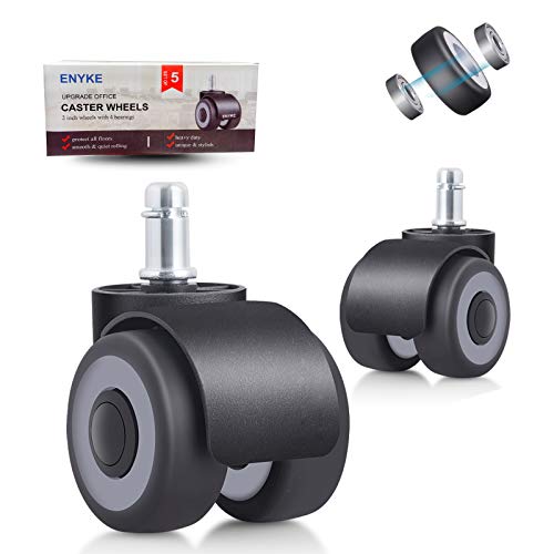ENYKE Office Chair Wheels 2 Inch Rubber Chair Casters 4 Bearings