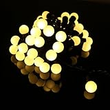 BIENNA Globe String Lights, 20 ft/6 M 50 LED Ball Frosted Starry Fairy Weatherproof Lighting for Outdoor Indoor Bedroom Outside Wedding Patio Christmas Xmas Holiday Party-Warm White