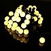 BIENNA Globe String Lights, 20 ft/6 M 50 LED Ball Frosted Starry Fairy Weatherproof Lighting for Outdoor Indoor Bedroom Outside Wedding Patio Christmas Xmas Holiday Party-Warm White