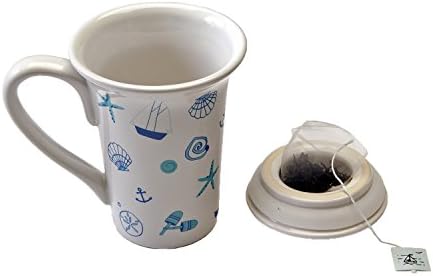 Shard Pottery Seaside Tea Mug Blue/White/Aqua