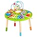 Wooden Activity Table for Toddlers | Multi-Purpose Children's Educational Learning Play Toy Set | Playset Easel with Bead Maze, Shape Block Puzzle for 2 Year Old Boy and Girls | ED435