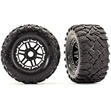 Traxxas 8972 Tires & Wheels/Black Wheels, Maxx All-Terrain Tires, Foams (2) 17mm