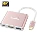 USB 3.1Type-C to HDMI Adapter Tuwejia 4K+USB 3.0+USB-C Converter Cable Charging Port Adapter Cable with Large Projection for MacBook/Chromebook Pixel/Dell XPS13/Yoga 900/Lumia 950Xl primary