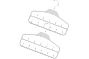 WEKAMOS 2pcs Belt Organizer Hangers with 11 Hooks, Multifunctional Hanging Rack for Belts, Scarves,