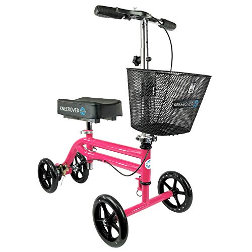 KneeRover Steerable Knee Scooter Knee Walker Crutch Alternative in HOT PINK