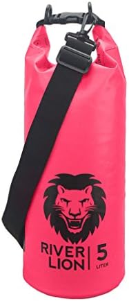 Adventure Lion Premium Waterproof Dry Bag With Shoulder Strap &amp; Grab Handle, Roll Top Dry Sack Great For Kayaking, Swimming, Boating (Pink, 5 Liter)