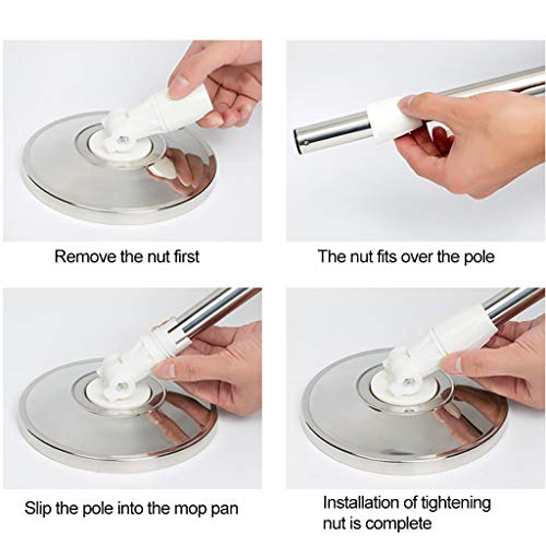 Spin Mop and Bucket System-360° Self Wringing Spinning Mop with Stackable Bucket Hardwood Floor Cleaner On Wheels and 1 Machine Washable Microfiber Mop Heads - Easy to use and Store - Thumbnail 2