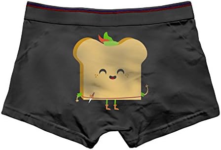 Louisa Men's Cute Bread Boxer Briefs Underwear Modern Cotton Trunk M Black