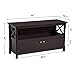 Yaheetech X- Design Wood TV Stand Storage Console for TVs up to 46 in Wide, Espresso