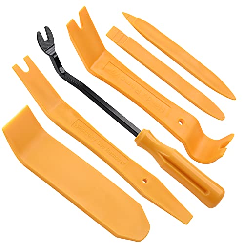 FOSHIO Lot de 6 cales de garniture de voiture - Outil de démontage de garniture de porte - Outils pour tableau de bord, outil de réparation automobile