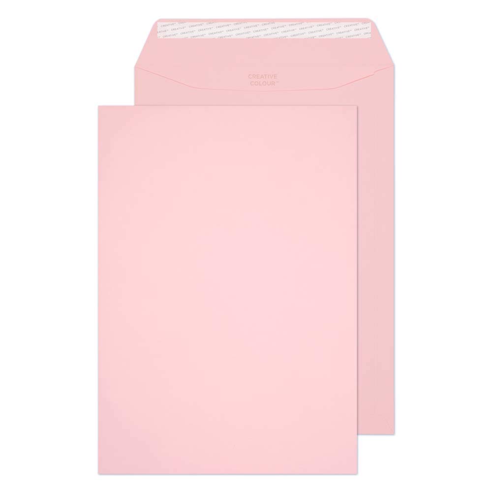 Blake Creative Colour C4 229 x 324 mm 120 gsm Peel & Seal Wallet Envelopes (63401) Baby Pink - Pack of 10