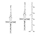 Elegant Faith-Hope-Love Cross .925 Sterling Silver Dangle Earrings
