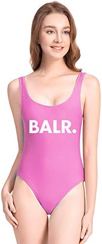ZBBRDD Cute BALR One Piece Swimsuit with High Cut Backless for Women Bathing Suits Swimwear