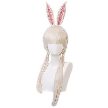 Amazon Com Xingwang Queen Anime Cosplay Wig Long White Blonde Wig With Bunny Rabbit Ears Women Girls Party Wigs Beauty