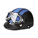 Docooler 54-60mm Leather Motorcycle Goggles Vintage Garman Style Half Helmets Motorcycle Biker Cruiser Scooter Touring Helmet