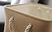 TheWarmHome Decorative Basket Rectangular Fabric Storage Bin Organizer Basket with Handles for Clothes Storage (Beige, Medium-1Pack,13.8L*9.8W*6.7H)