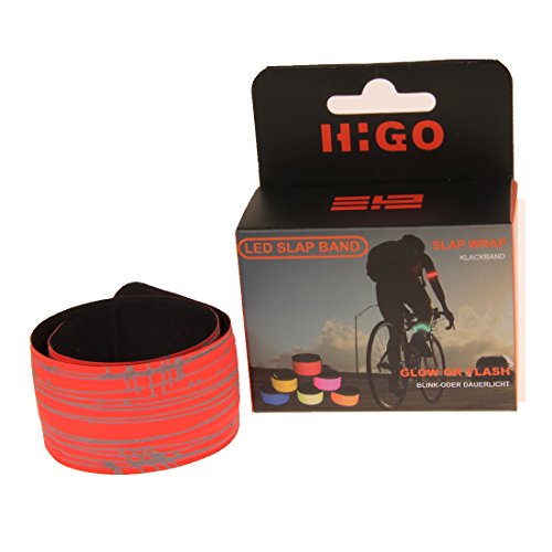 Higo LED Lights for Runner - Rainproof LED Slap Bracelet, Jogging Armband Wraps with Reflecive Printing& Color Box Package (Orange--Design Ⅲ) - Thumbnail 7