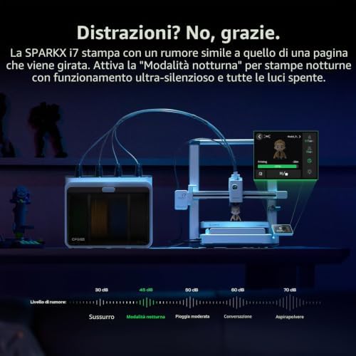 Stampante 3D Creality SPARKX i7, Modellazione 3D da foto con IA, Stampa multicolore pronta, Livellamento automatico, Stampante 3D FDM desktop per principianti (i7 Autofill Combo)