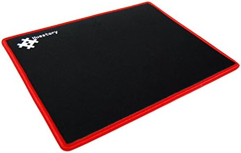 Huestory Ultra Thick 10.6'' x 8.7'' x 5mm Gaming Mouse Pad with Stitched Edges, Accurate Controllability, Non-slip (Edge-Red)