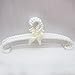 Bueer 10 Pack Wedding Party Prom Boutique Clothing Shop/Store Pearl Beads Metal Elegant Bridesmaids Clothes Hangers (White)