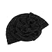 Luxury Stretchable Glitter Flower Chemo Beanie Hair Loss Turban (Black)