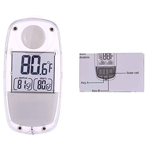 Boger LCD Digital Solar Power Window Thermometer Suction Cup Temperature Meter Weather Station for Indoor Home Car (Best Weather Station Uk)