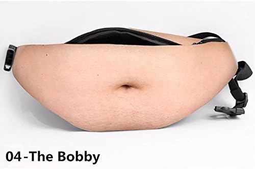 Fashion Dad Belly Pocket Dad bod Waist Bags for iPhone Samsung Case Universal Flesh Colored Beer Fat Belly Fanny Pack Funny Bags (04-The Bobby)
