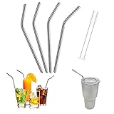 Rspic 10.5 Inch Stainless Steel Straws for 30OZ leak proof lid for yeti 30OZ and Cleaning Brush