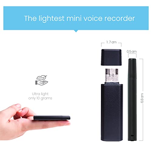 LightREC Mini Voice Activated Recorder, Lightweight Aluminium Case