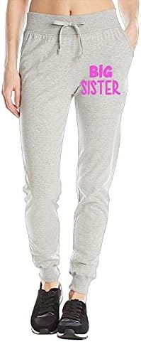 TeeStars - Big Sister - Siblings Gift Idea Older Sister ToddlerKids Women's Athletic Training Sweat Track Active Yoga Lounge Workout Fleece Warm Sweat Pants With Pockets Ash L