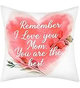 VERTKREA Mother’s Day Pillow Covers，Mom Pillowcase with Saying Words, Pink Love Decorative Throw ...
