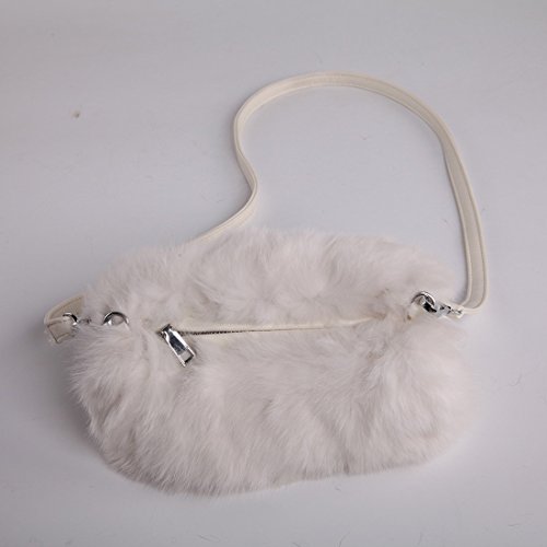 URSFUR Women Warm Hand Muff Genuine Rabbit Fur Bag Purse Winter Hand Warmer