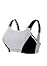 Full Figure Plus Size Custom Control Sports Bra Wirefree #1166 Black/Grey