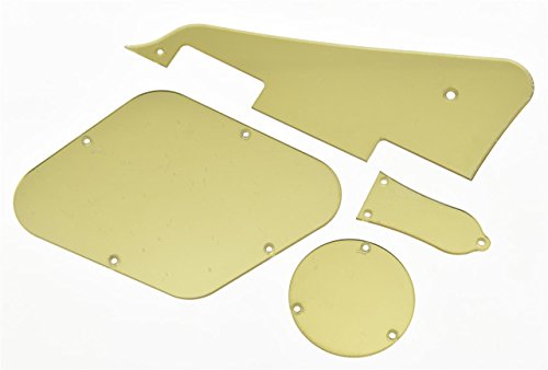 KAISH Gold Mirror LP Pickguard Rear Cavity Covers Truss Rod Cover Set for Epiphone Les Paul