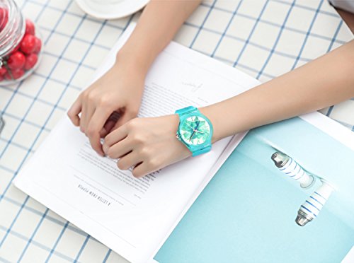 Zeiger Kids Watch Teen Girls Student Children Young Girls Ages 11-15 7-10 Watch with Silicon Soft Band (Turquoise)