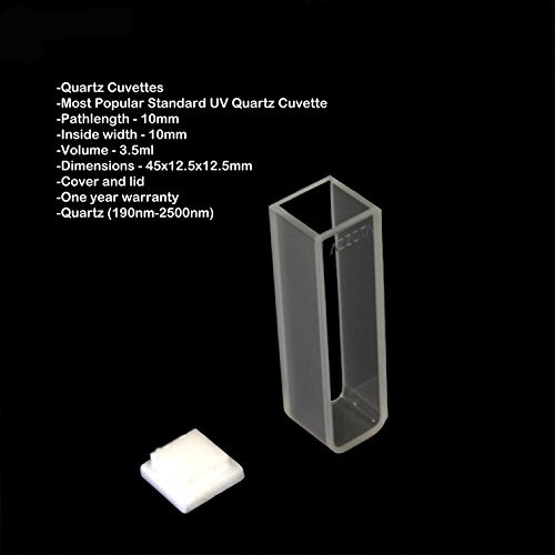 Azzota pair 10mm pathlength standard uv quartz cuvette,…