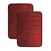 Luxor Linens - Memory Foam Bath Mat (17 x 25 inch) - Giovanni Line - Luxurious, Super Soft & Absorbent with Anti-Slip Backing - Available in a Wide Variety of Colors (2-Piece Set, Wine)