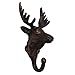 Deer Elk Doe Head Wall Hook Cast Iron Rustic Brown