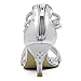 SheSole Women's Low Heel Dance Wedding Sandals Strappy Dress Shoes Silver Gold Heel