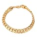 U7 Men 18K Gold/Rose Gold/Platinum Plated Classic Cuban Chain Bracelet , 8.3